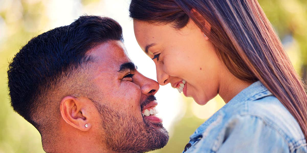 man and woman embracing