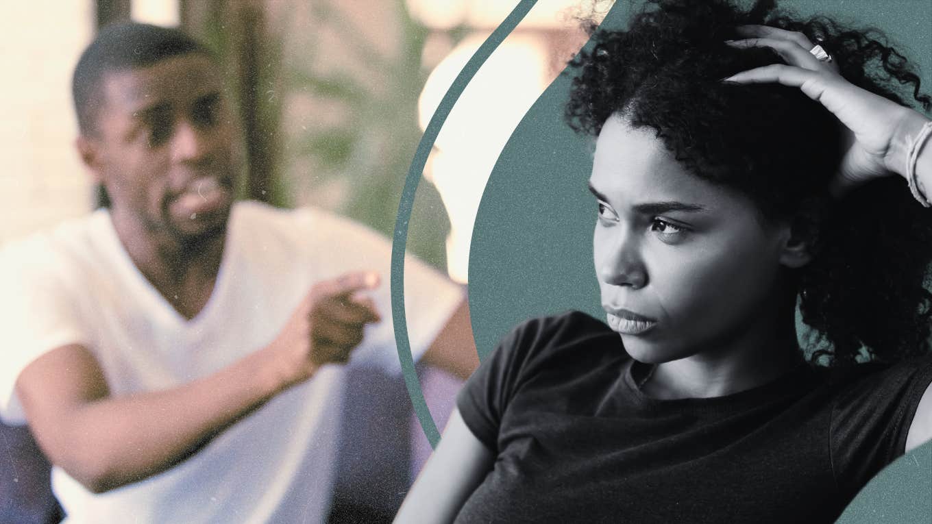 Experts Reveal The One Thing A Narcissist Always Does At The End Of A Relationship Narcissist blaming woman for the end of their relationship