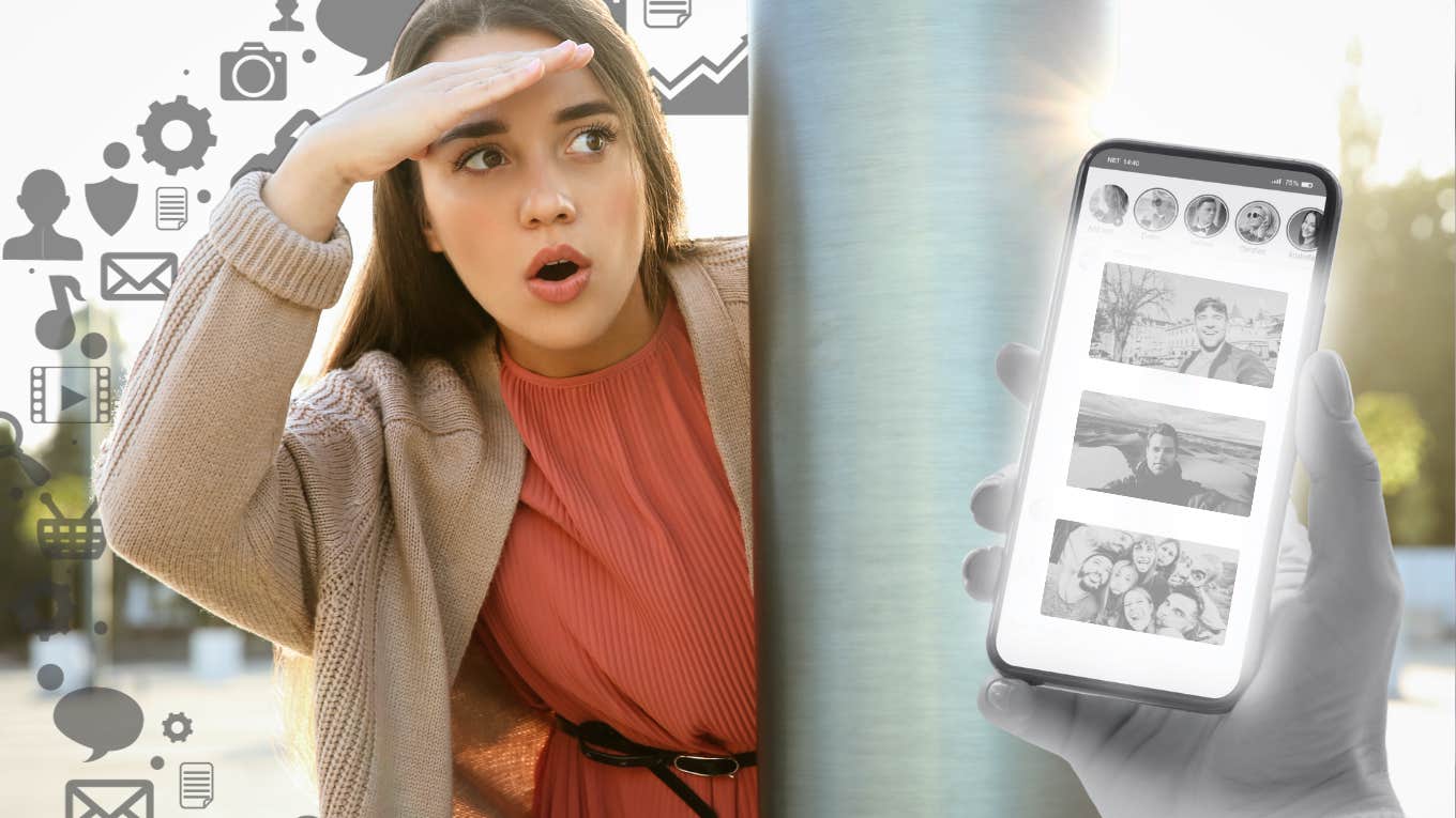 'Orbiting' Is The Horrifying New Dating Trend — And It's Probably Happened To You Woman creeping on her ex