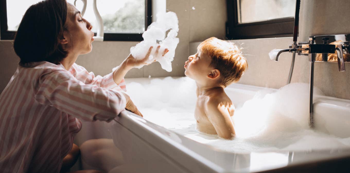 bathtime, bathtub, clean, parents, children 