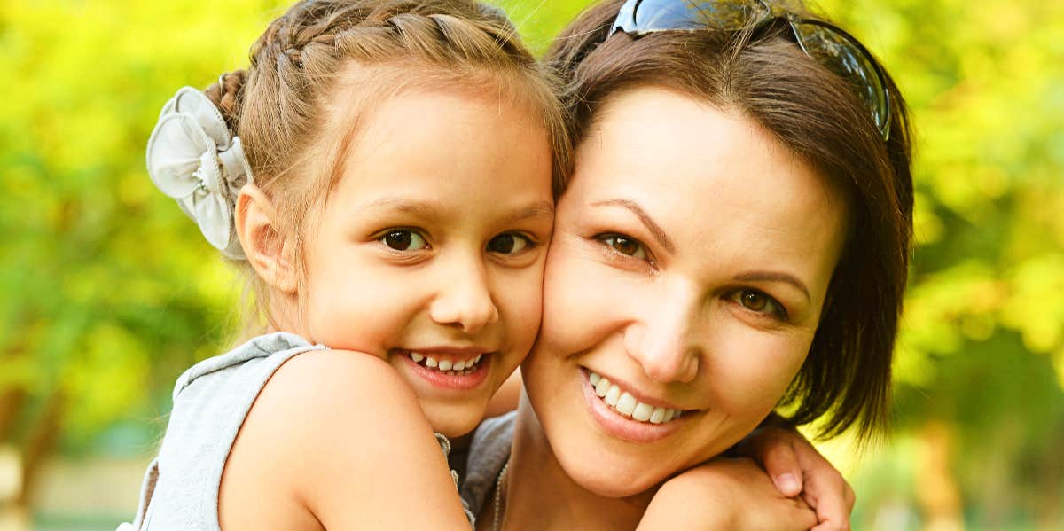 Happy mom with daughter