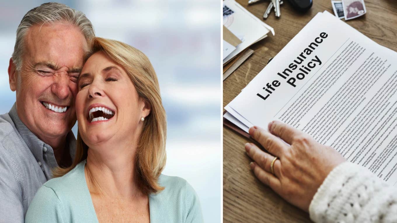 Parents Refuse To Share Their Son's Life Insurance With His Girlfriend Of 2 Years senior couple smiling; life insurance policy
