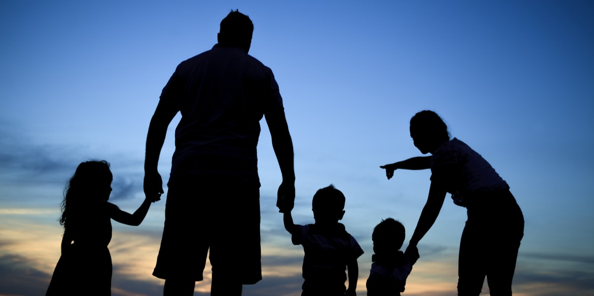 family at sunset