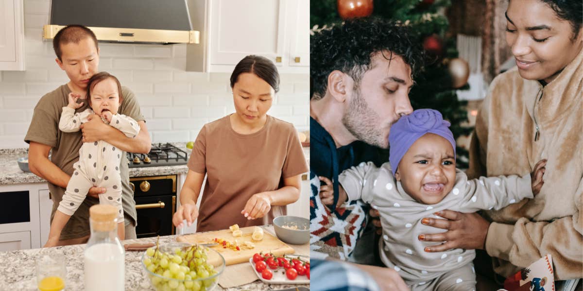 Parents with crying babies