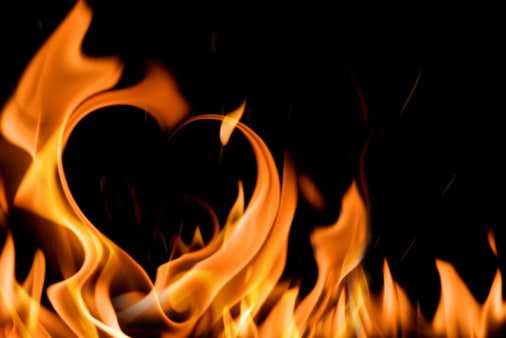 heart-shaped fire