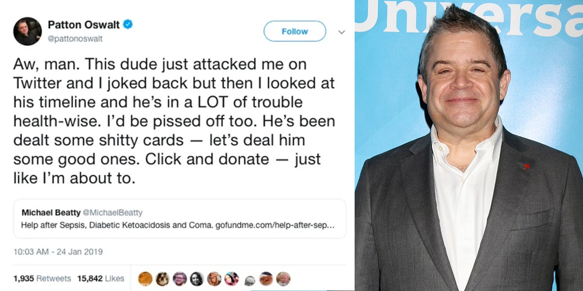 What Patton Oswalt's Twitter Exchange With Trump Supporter Michael Beatty Reveals About The Effectiveness Of Kindness What Patton Oswalt's Twitter Exchange With Trump Supporter Michael Beatty Reveals About The Effectiveness Of Kindness