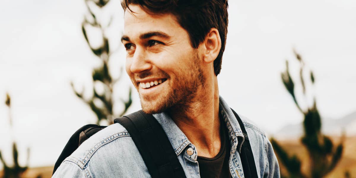 Why you aren't into the perfect guy handsom man hiking, looking over his shoulder