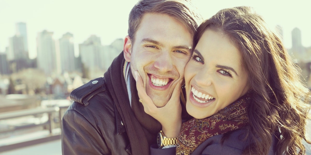 happy man and woman 