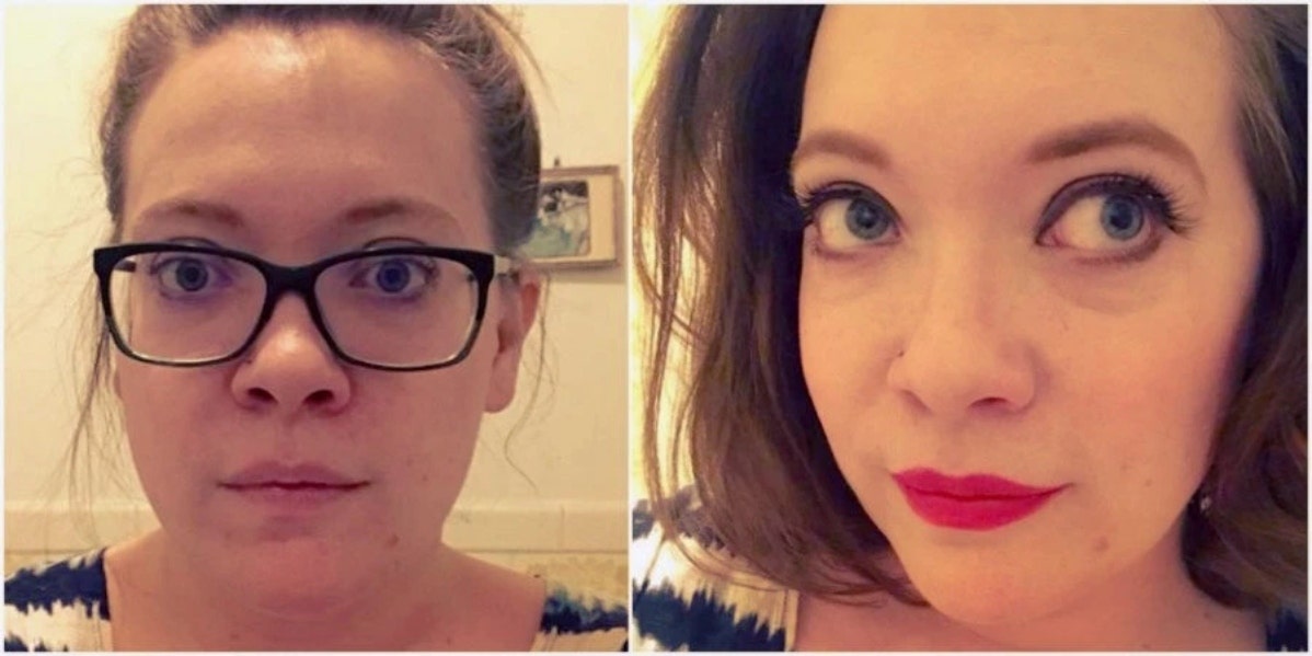 Whether Or Not You Think I'm Attractive, I Expect You To Treat Me With Respect photo of author with and without makeup