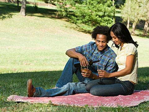 Are you a frugal romantic? picnic couple