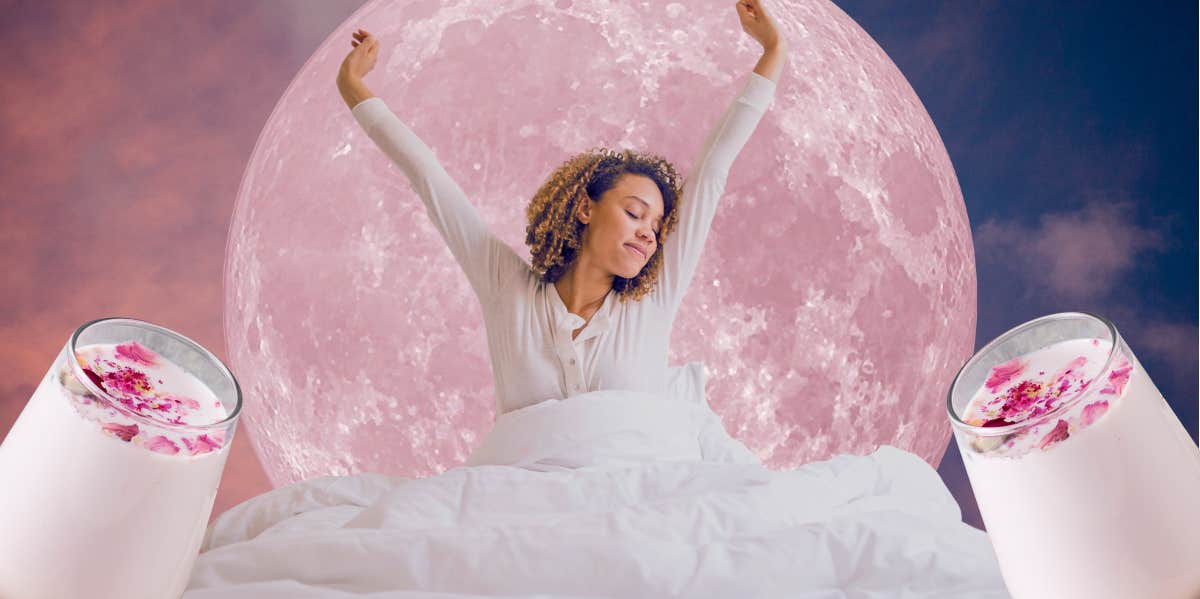 Pink Moon Milk Recipe That Will Put You To Sleep Fast well-rested woman