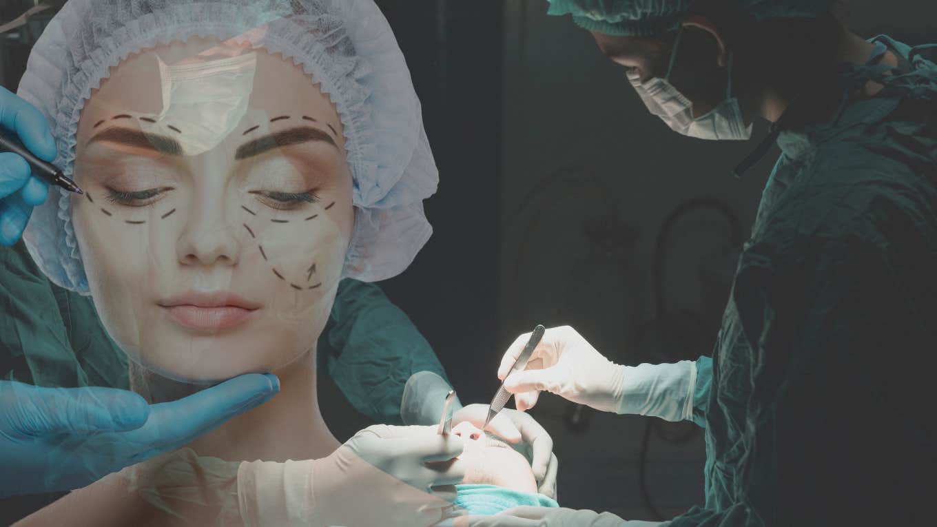 Woman getting plastic surgery 