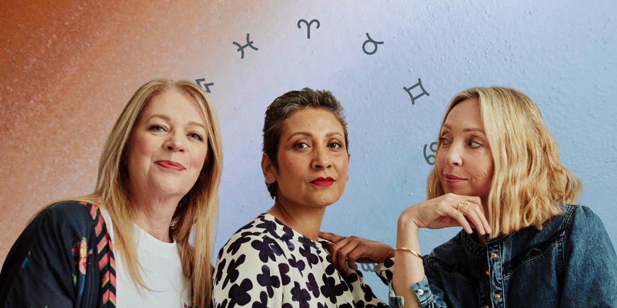 three women and zodiac signs