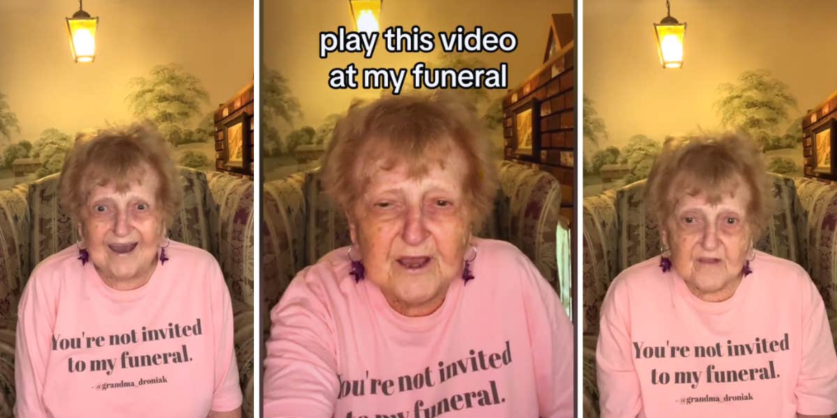 Woman sharing funeral speech