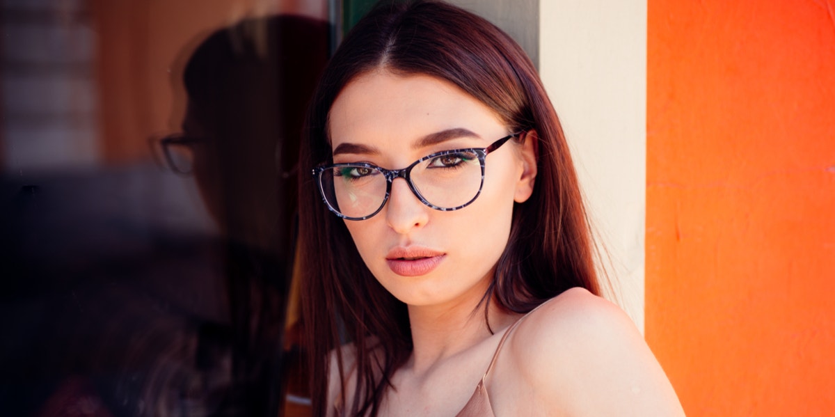 woman with glasses