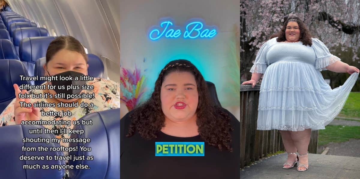 Plus-Sized Traveler Demands Free Seats On Planes — Claims They Face 'Discrimination' From Passengers And Staff Jaelynn Chaney