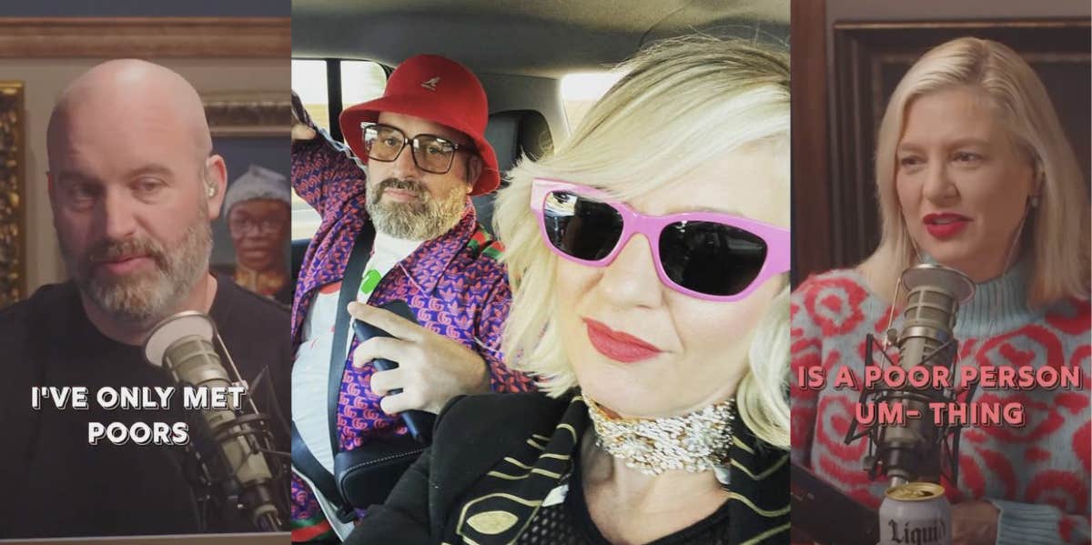 Podcasters Say Only 'Poor' People Use A Washcloth In The Shower Tom Segura and Christina Pazsitsky