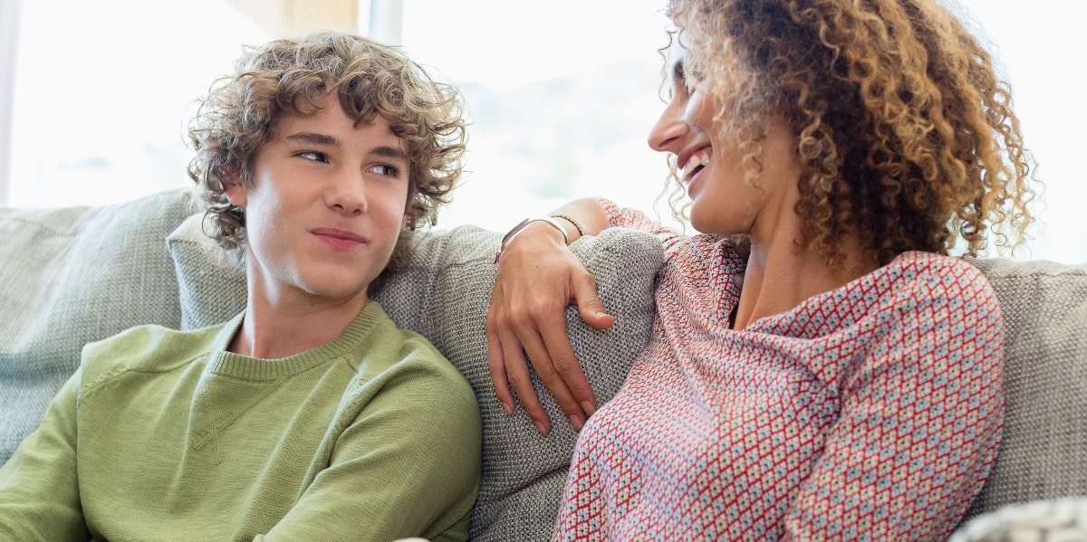 positive masculinity woman with teenage son