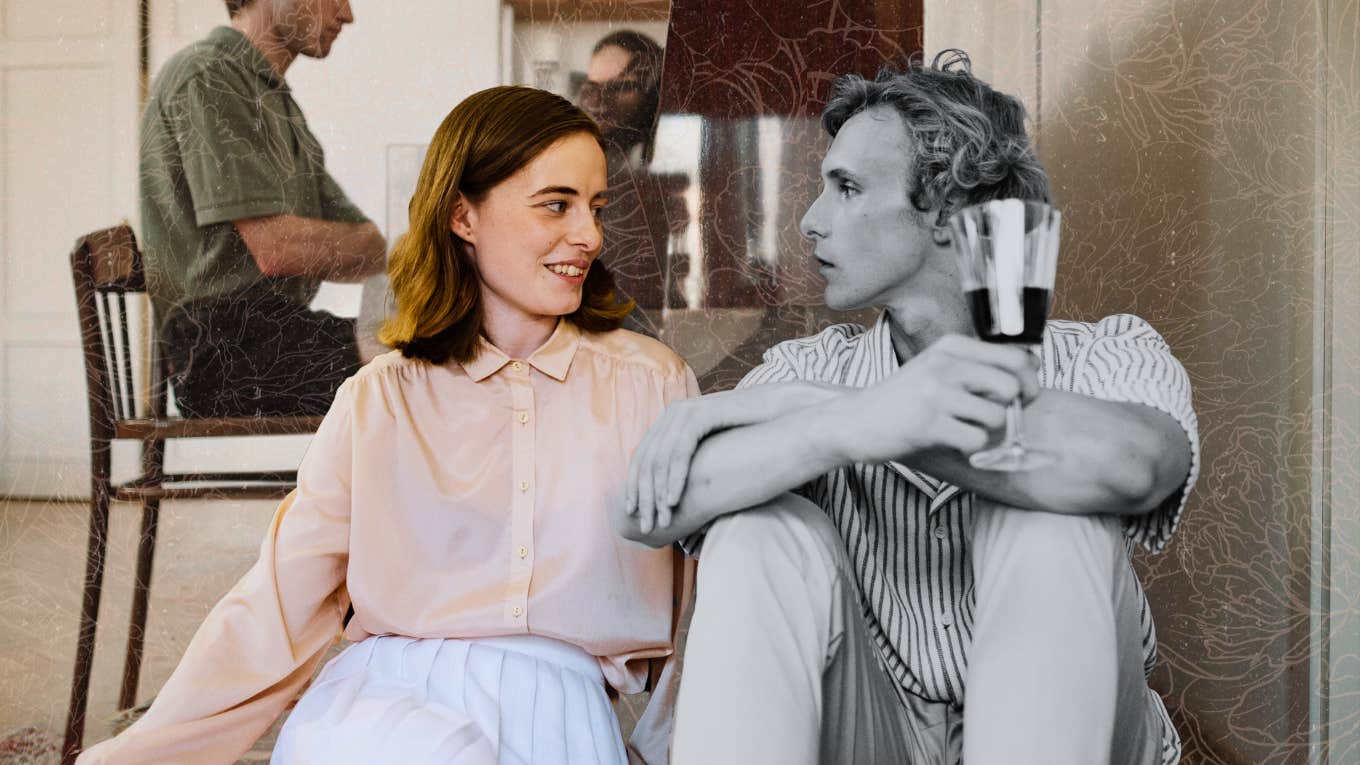Why Sensitive Guys Get More Women Post-Divorce Woman leaning in to more sensitive man at party