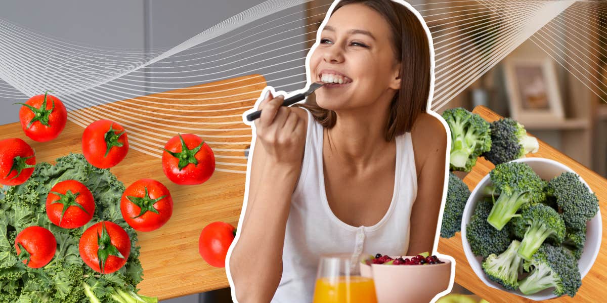 Woman eating a bowl of berries