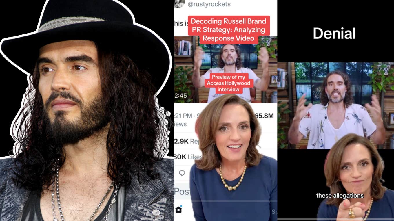 russell brand and publicist talking about the propaganda in his response to allegations