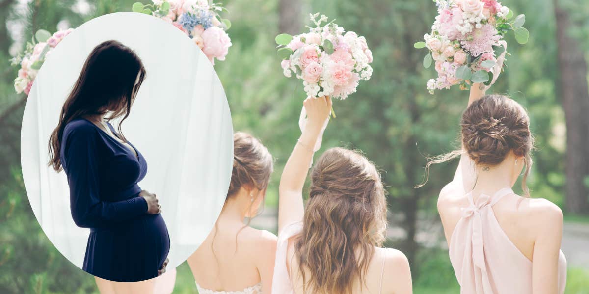 Bride Refuses To Let Pregnant Bridesmaid Show Up Late To Wedding pregnant woman, bridesmaids