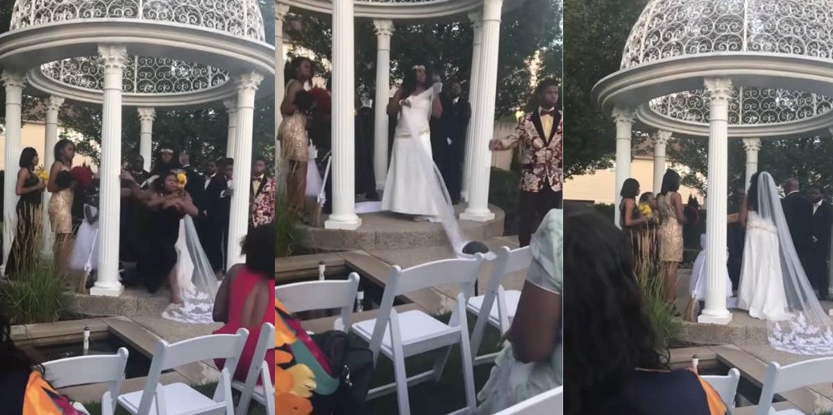 Pregnant woman interrupts wedding