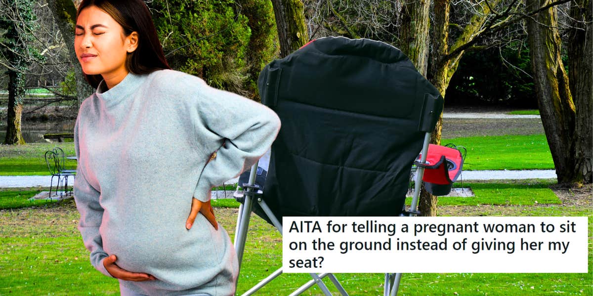 Man Tells Pregnant Woman That He Has 'Bad Feet & Knees' After Refusing To Give Up His Seat So She Could Sit pregnant woman seat aita