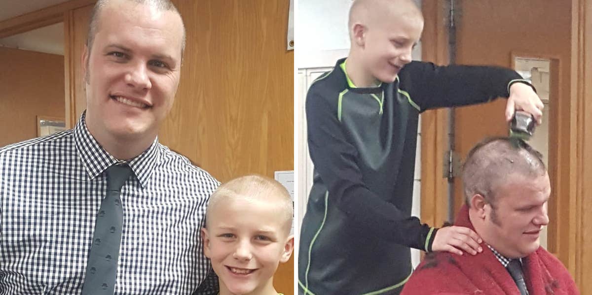 principal shaves head to support bullied student 