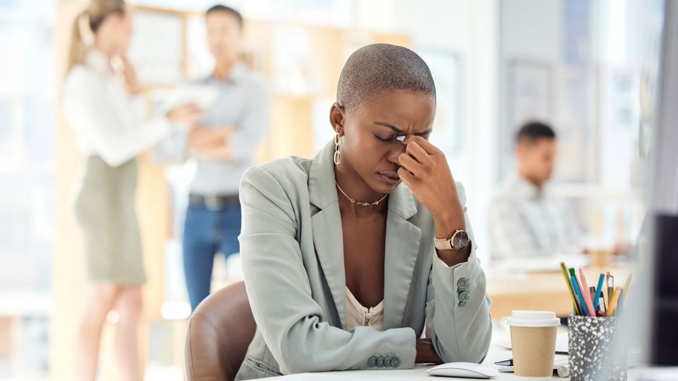 stressed woman at work