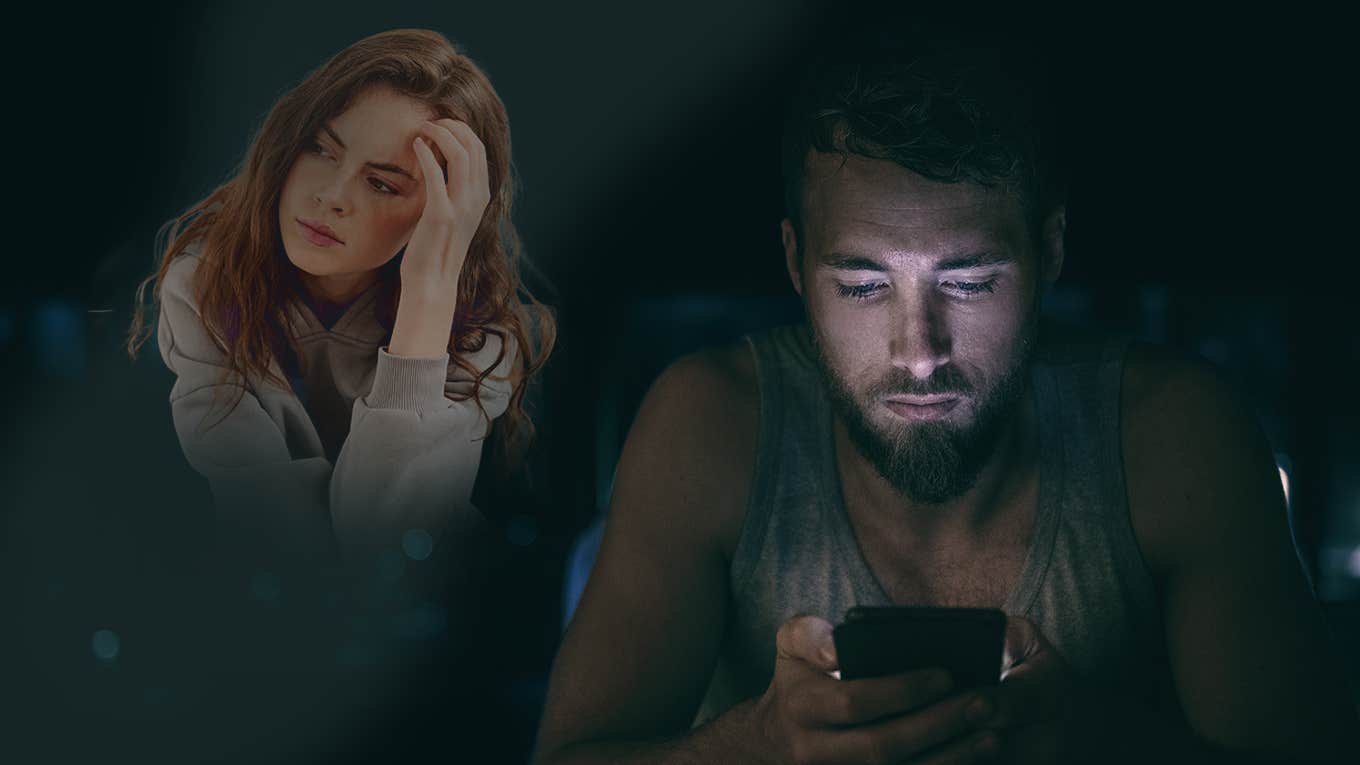 She Promised We’d Be Friends Forever — Then She Ghosted Me For Life sad man on phone at night