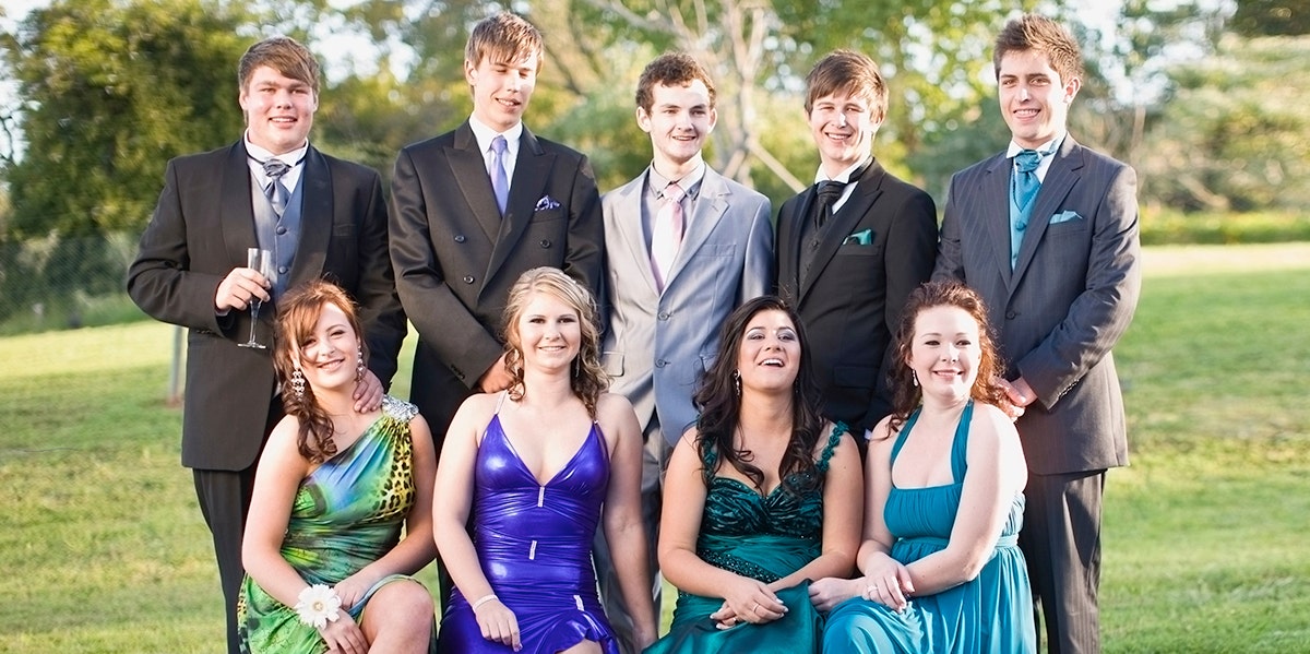 High School Senior Banned From Prom For Wearing A Tux photo of prom group