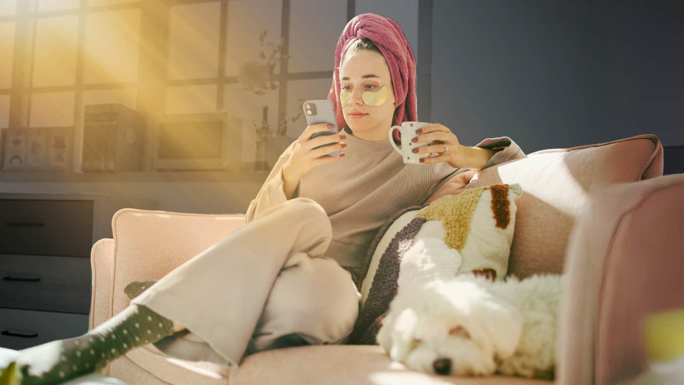 Simple Ways To Politely Say No (Without Lying) woman relaxing alone on couch