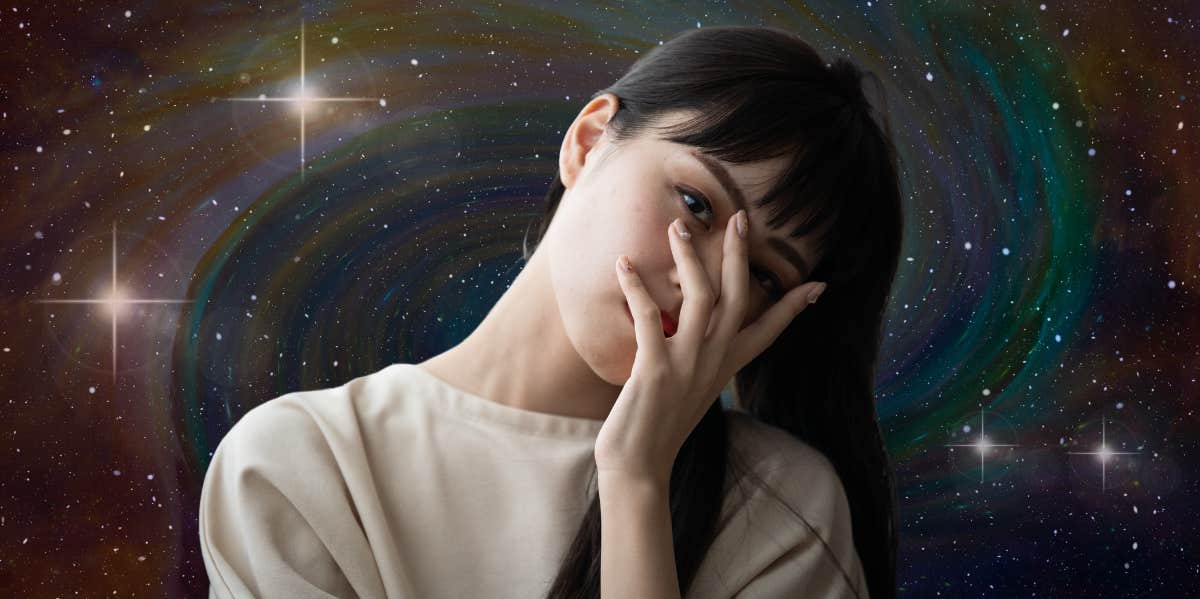 worried woman in the universe