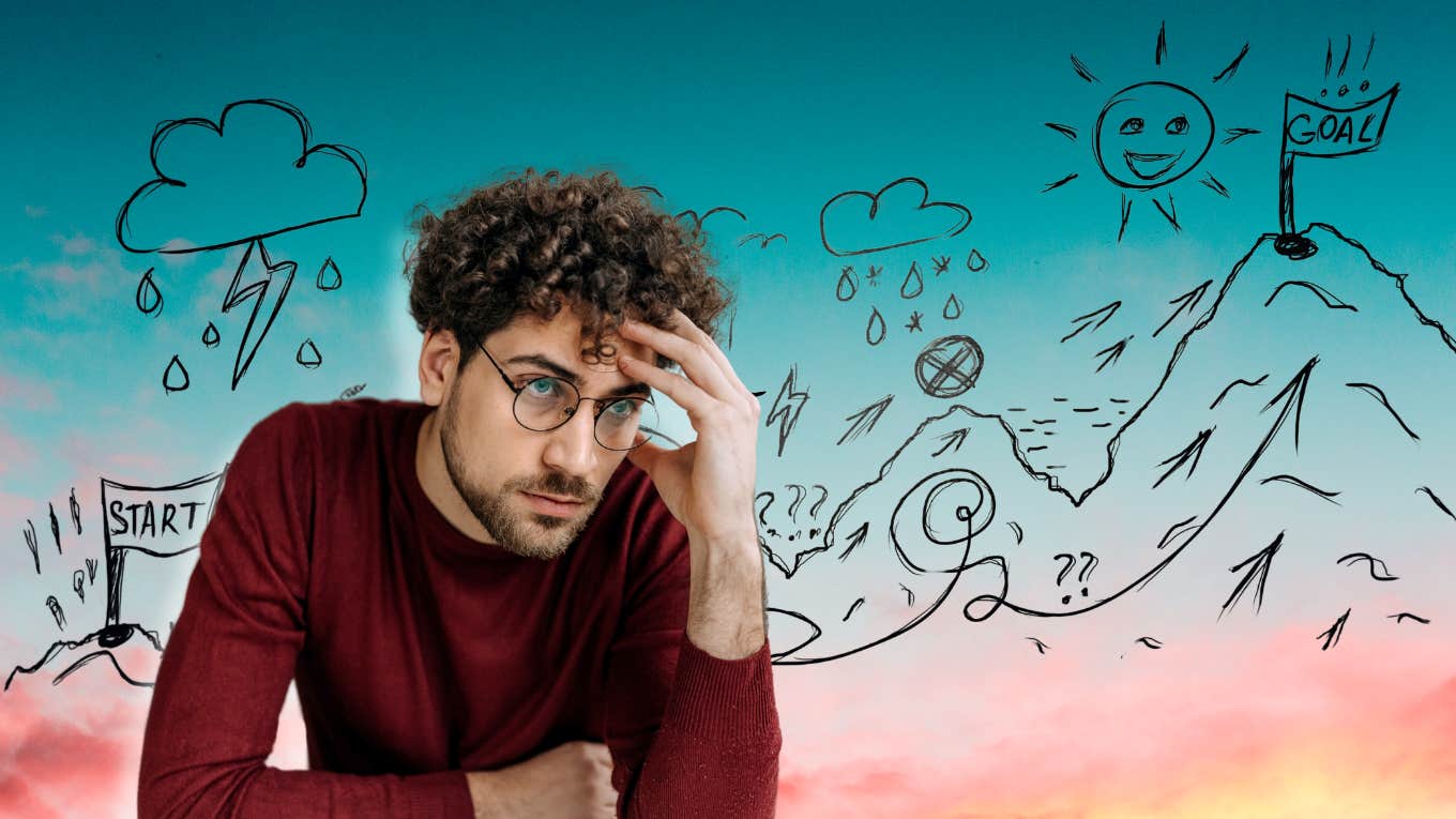 7 Psychological Reasons You Self-Sabotage Everything Good In Life Man with hand on forehead, sabotaging goals