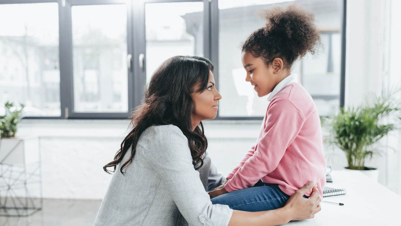 mom comforting kid who feels unsure of themselves