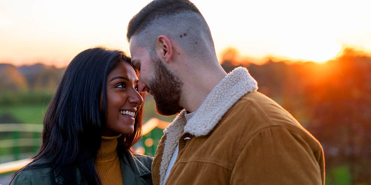 couple smiling at each other