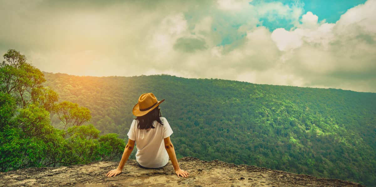 woman overlooking gorgeous view