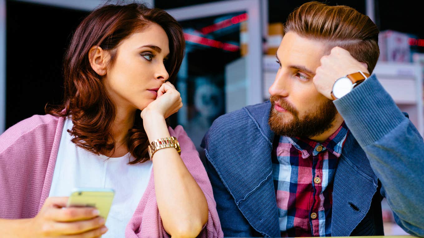 couple thinking about whether or not to get married