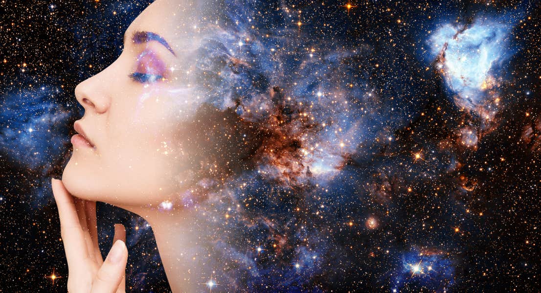woman with universe