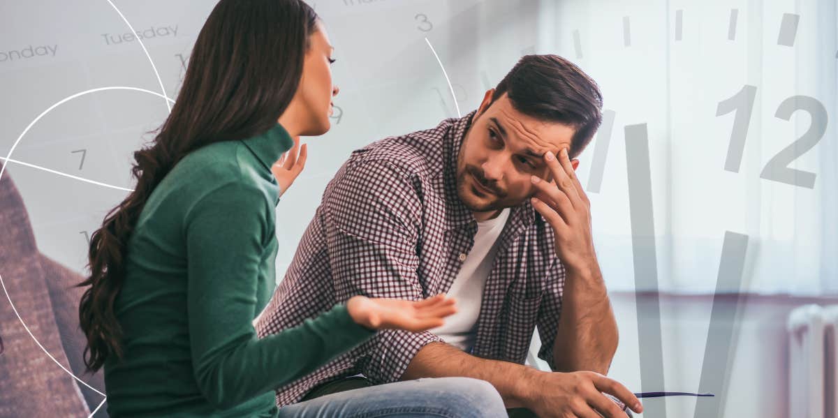 Woman talking with her husband about something serious