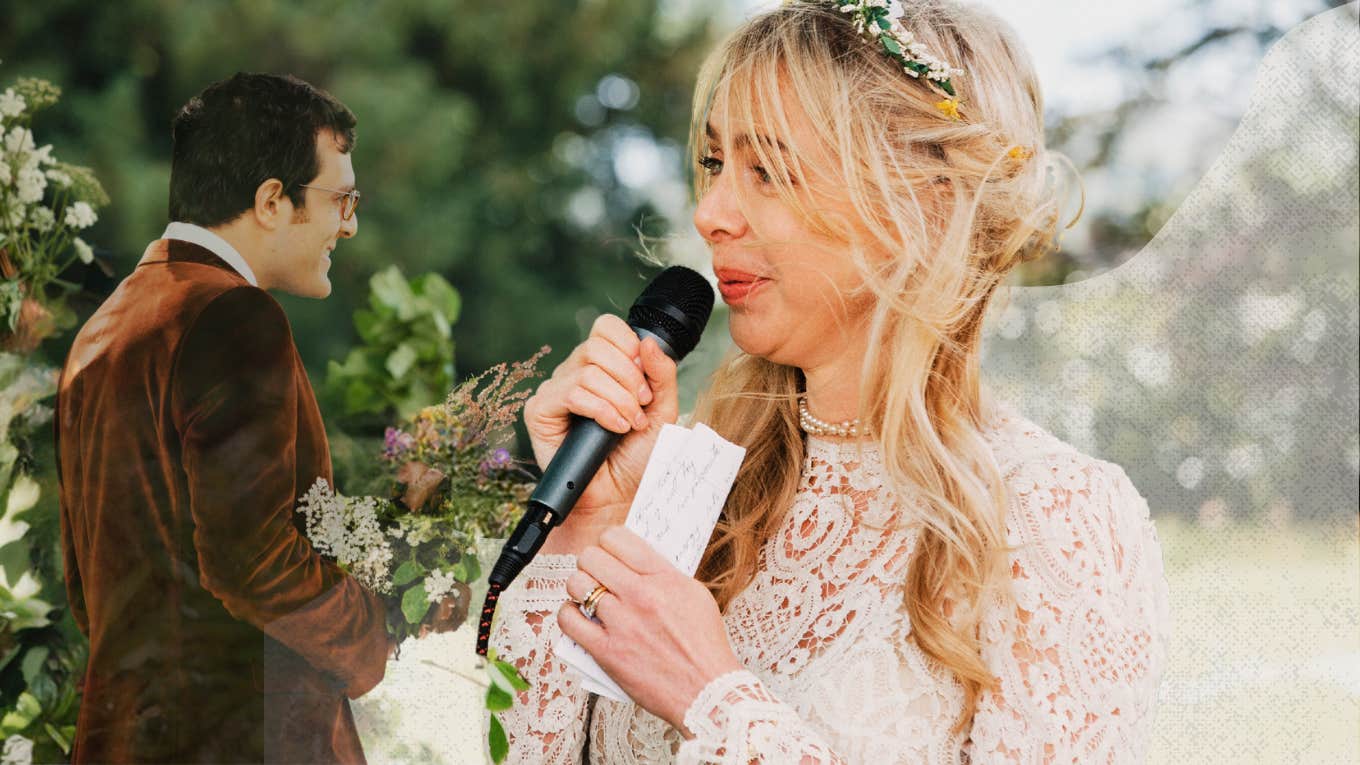 Woman getting married, saying vows