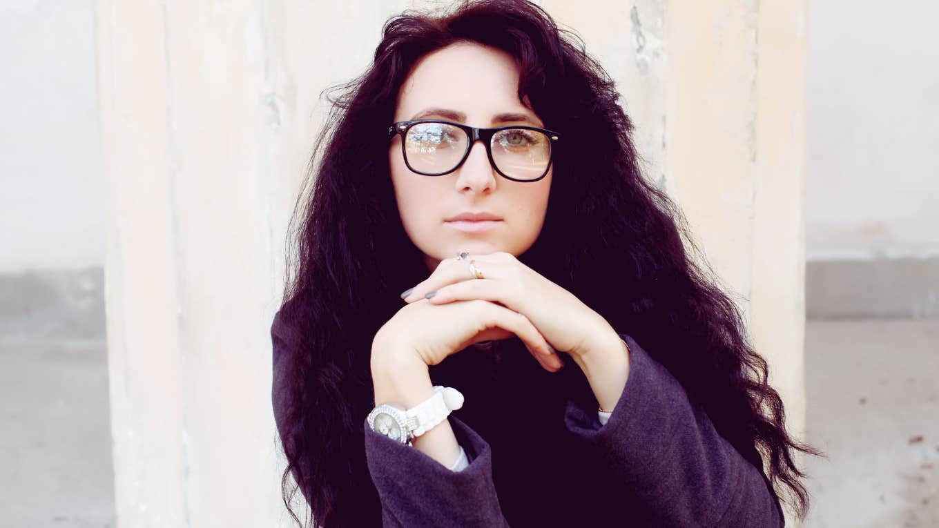 woman wearing glasses setting boundaries