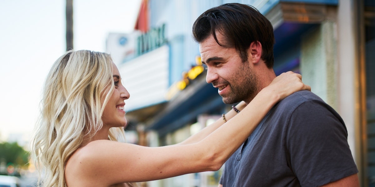 man and woman on date