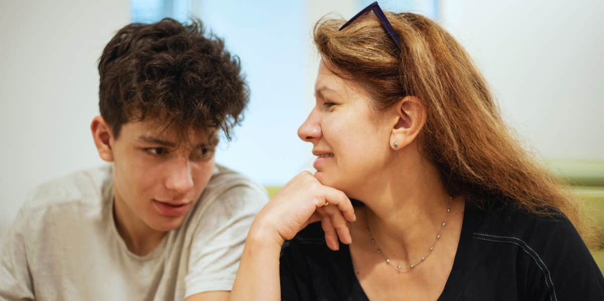 7 Reasons Your Teen Won’t Talk To You About Sex teen son and mother