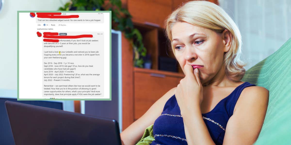 Recruiter Slams 'Job Hoppers' Then Gets Called Out For Switching Jobs Frequently Recruiter called out for job hopping