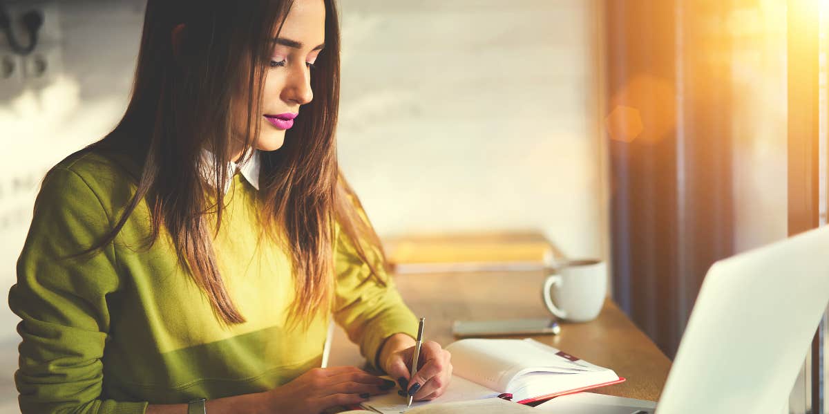 woman writing