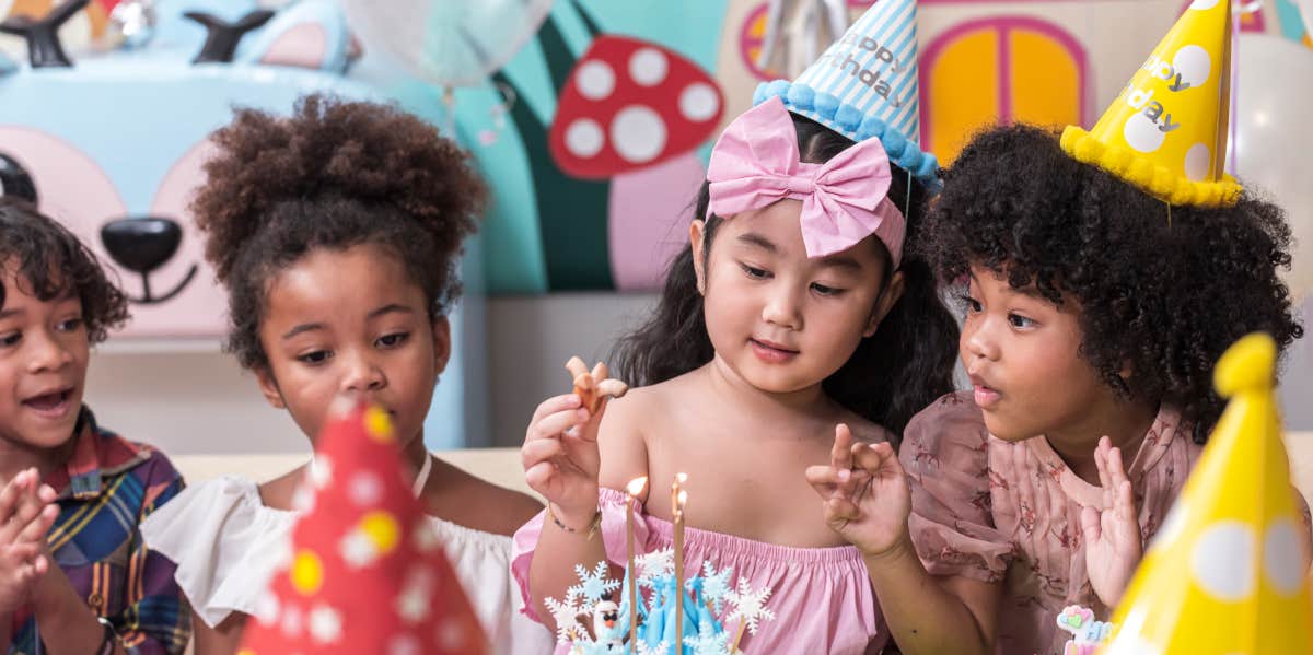 group of kids at birthday party