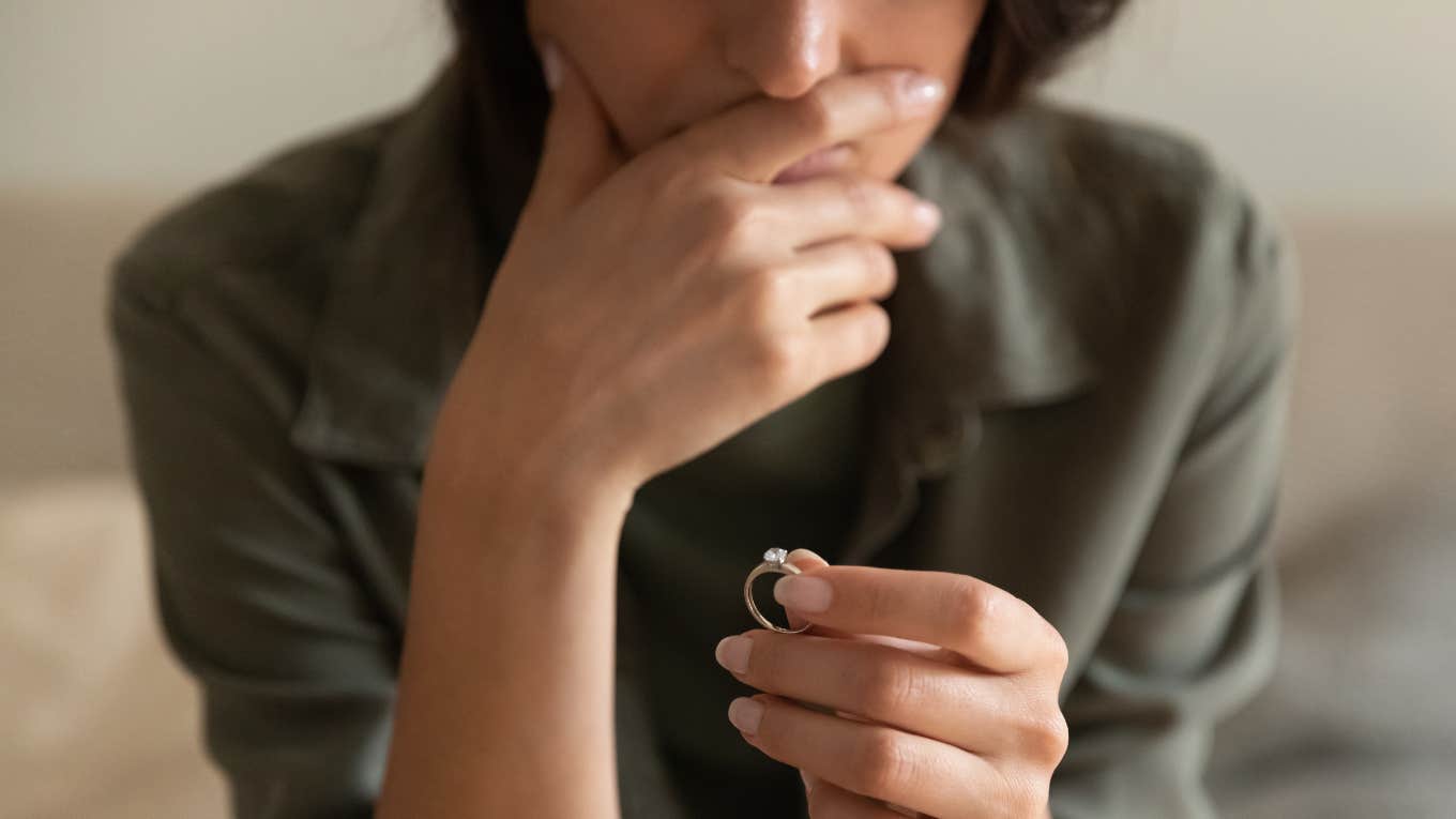 Mom's Daughters Refuse To Attend Her Wedding Because It Will 'Ruin' Their Dad woman questioning her marriage because her daughters refuse to attend her wedding