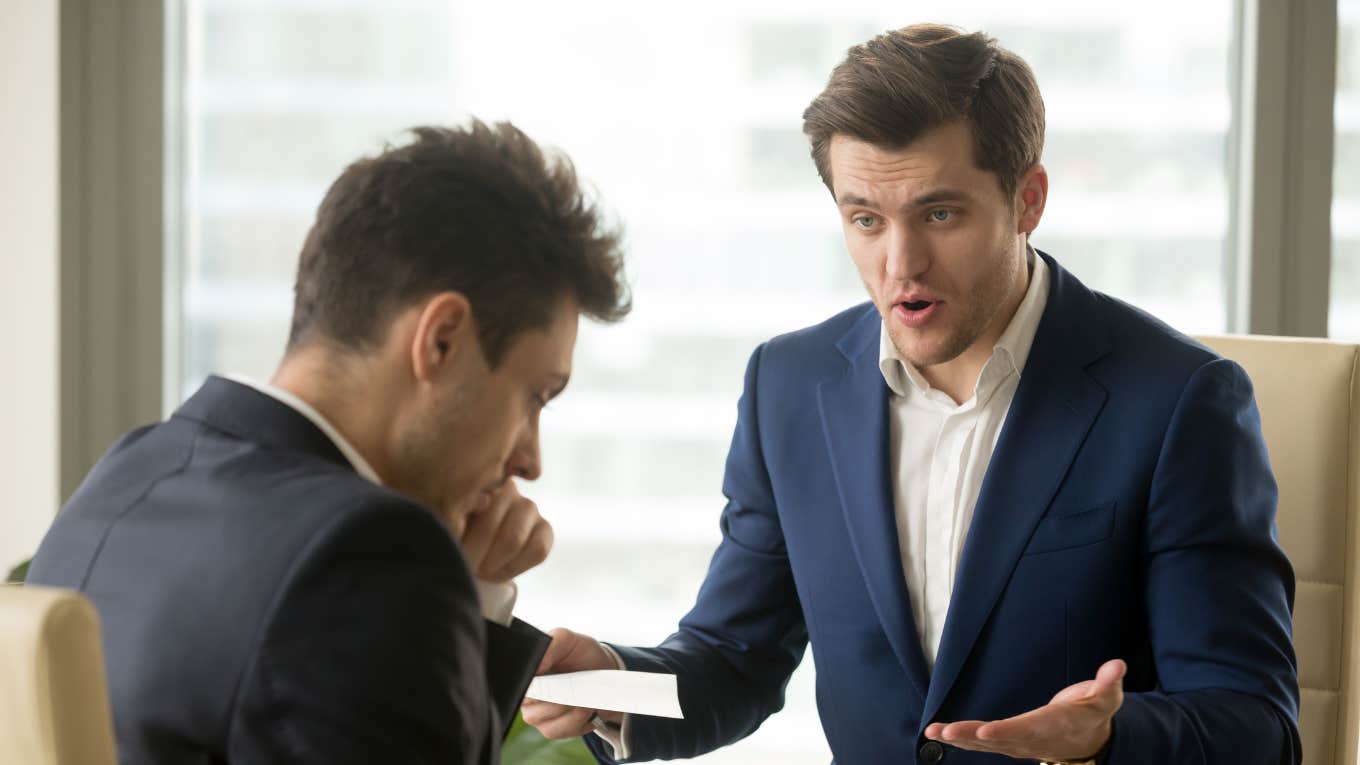 worker not fighting back against his boss
